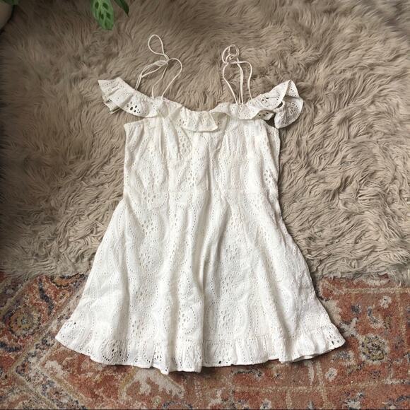 Lovers + Friends Kate White Eyelet Mini Dress - Picture 2 of 6